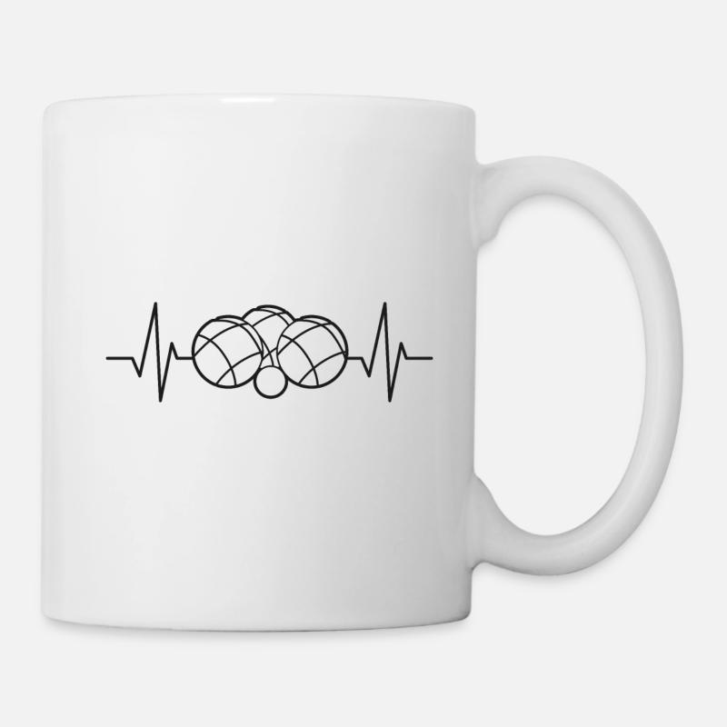Boules Heartbeat Pulse Boules de pétanque - Mug blanc - blanc