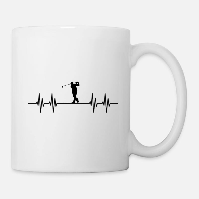 Golf Herzschlag Golfspieler Geschenk - Tasse - Weiß