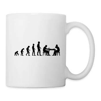 Schach Evolution Entwicklung - Tasse - Weiß - Rechts