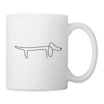 Hundeliebhaber Dackel Dachshund Motiv Geschenk - Tasse - Weiß - Rechts