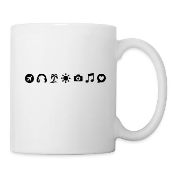 Travel Emojis T-Shirt - Die Reise beginnt - Tasse - Weiß - Rechts