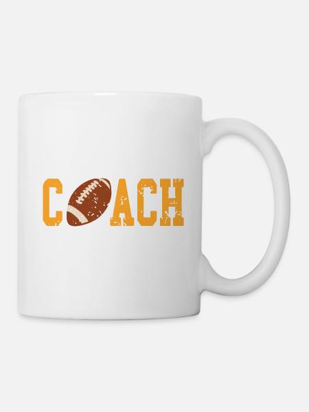 Vintage Football Coach Designs T-Shirt Present - Tasse - Weiß