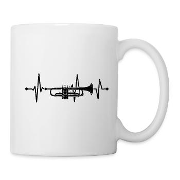 Trompette Heartbeat Musicien Trompette Cuivre Musique - Mug blanc - blanc - Droite