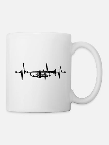 Trompete Herzschlag Musiker Trompeter Blasmusik - Tasse - Weiß
