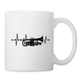 Cornet Heartbeat Cornetist Musicians Brass Music - Mug - white - Right