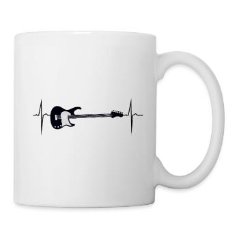 mon cœur bat pour e guitare - Mug blanc - blanc - Droite