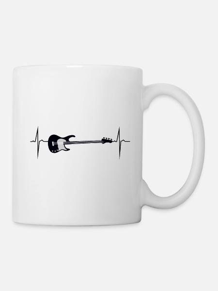 mein herz schlägt für bass - Tasse - Weiß