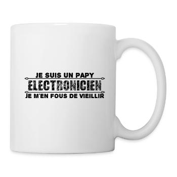 je suis un papy électricien cadeau pour mon papy - Mug blanc - blanc - Droite