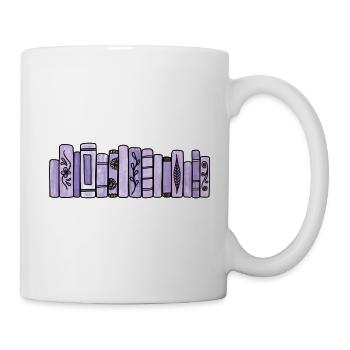 Lila Pastellbücher - Tasse - Weiß - Rechts
