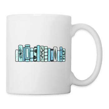 Blaue Pastellbücher - Tasse - Weiß - Rechts