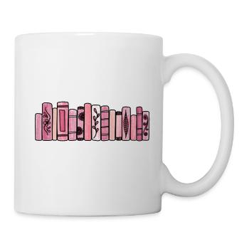 Rosa Pastellbücher - Tasse - Weiß - Rechts