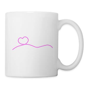 Herz Linie Herzen Geschwungen Selber Gestalten - Tasse - Weiß - Rechts