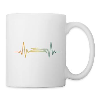 Heartbeat Boat Ship ECG Pulse - Mug - white - Right
