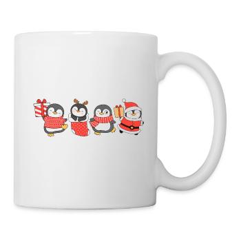 Lustige pinguin Weihnachten. Xmas pinguin - Tasse - Weiß - Rechts