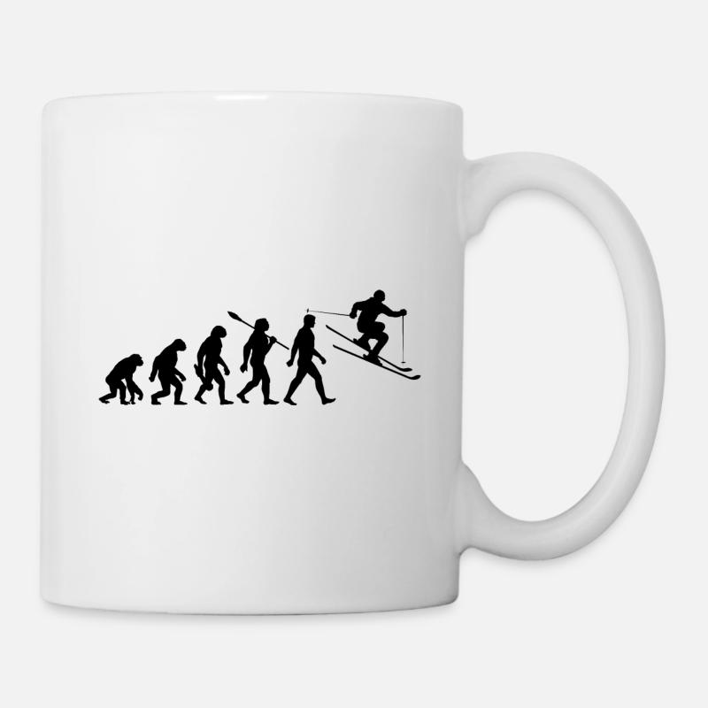 Evolution - Skiing - Skiing - Winter Sports - Mug - white