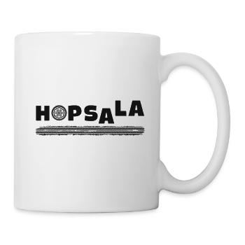 Ein lustiger Autoreifen Reifen Spruch Hopsala - Tasse - Weiß - Rechts