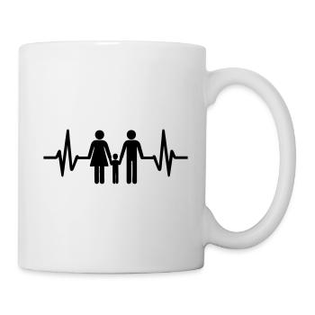 Battement de cœur familial - Mug blanc - blanc - Droite