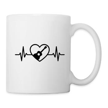 Musicien Guitare Coeur - Mug blanc - blanc - Droite