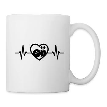 Herz Bowling Kegel Kugel - Tasse - Weiß - Rechts