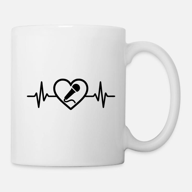 Herz Karaoke Mikrofon Singen - Tasse - Weiß