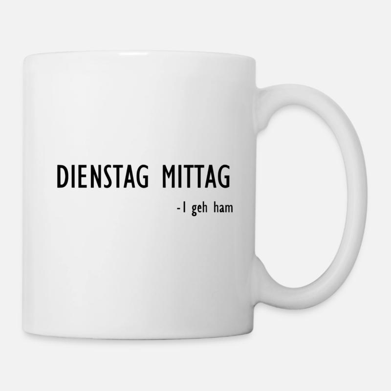Dienstag Mittag - Tasse - Weiß