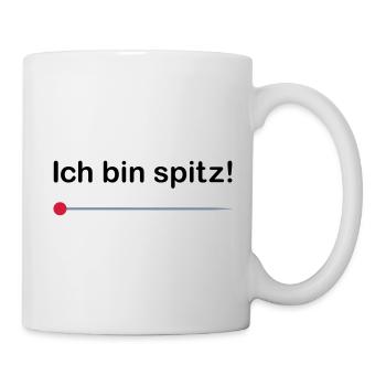 ★ Designfarben änderbar ★ Ich bin spitz! - Tasse - Weiß - Rechts