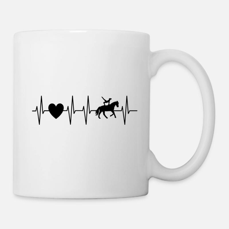 Herzschlag Volti - Voltigieren - Pferd - Tasse - Weiß