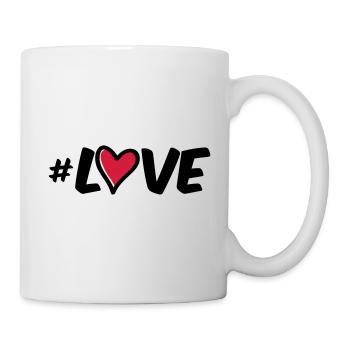 hashtag love herz - Tasse - Weiß - Rechts