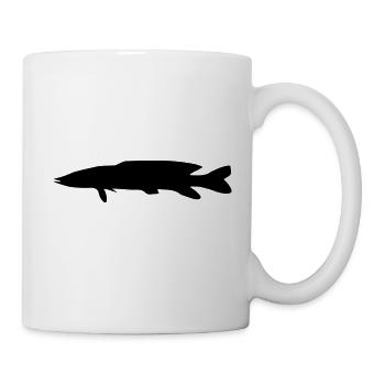 fisch hecht silhouette - Tasse - Weiß - Rechts