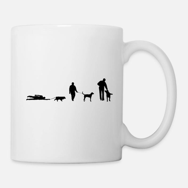 Gassi gehen Hund Evolution - Tasse - Weiß