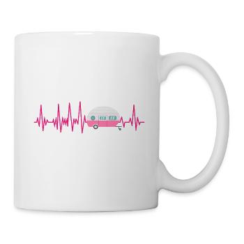 Camperin EKG Herzschlag Camping Wohnwagen - Tasse - Weiß - Rechts