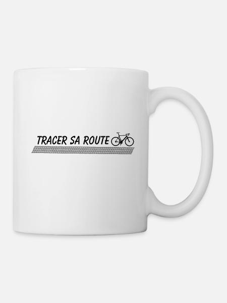 Tracer sa route expression vélo - Mug blanc - blanc
