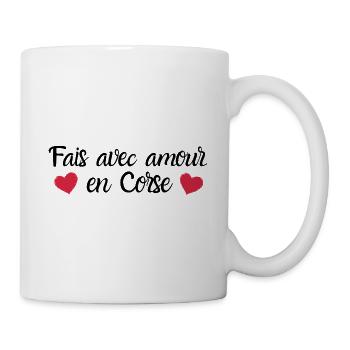 fais avec amour en Corse - Mug blanc - blanc - Droite
