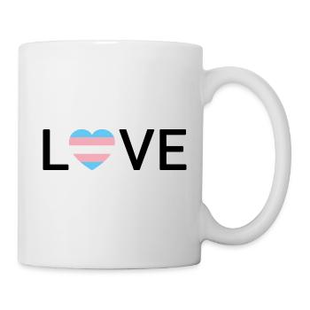 LOVE | Trans Transgender Pride | schwarze Schrift - Tasse - Weiß - Rechts