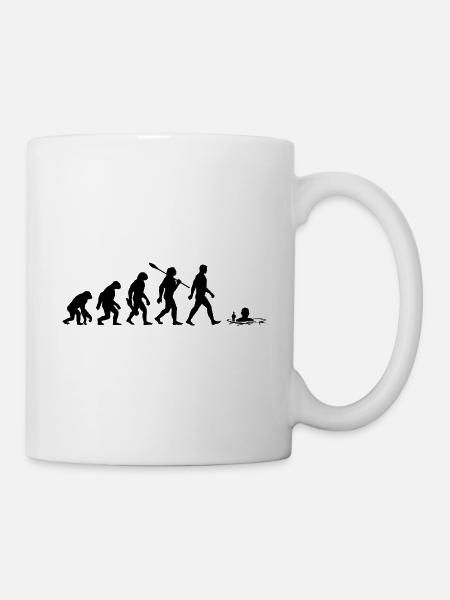 Evolution - Eisbader - Winterbaden - Eisbaden - Tasse - Weiß