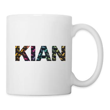 KIAN - Schöner Jungen Name mit Dinosaurier - Tasse - Weiß - Rechts