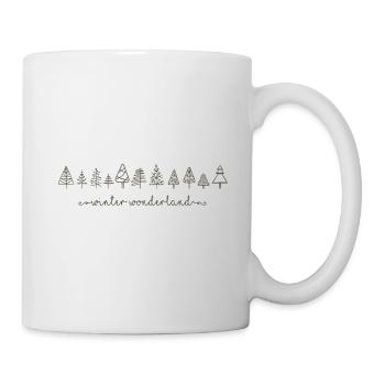 Pays des merveilles hivernales, Arbres de Noël Doodle, Noël - Mug blanc - blanc - Droite