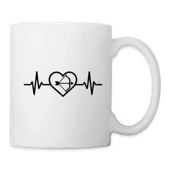 Bogenschießen Herz - Tasse - Weiß - Rechts