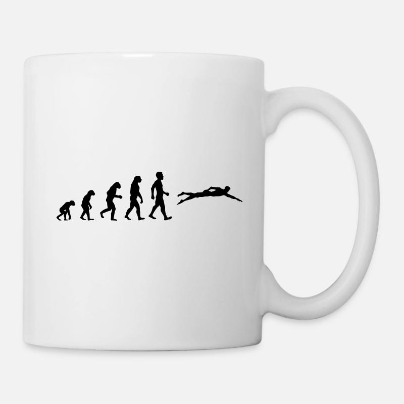 Evolution motif as a gift for swimmers - Mug - white