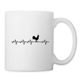 Coq battement de coeur - Mug blanc - blanc - Droite