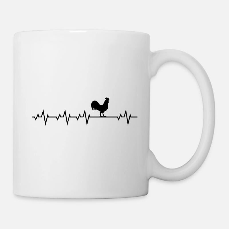 Coq battement de coeur - Mug blanc - blanc