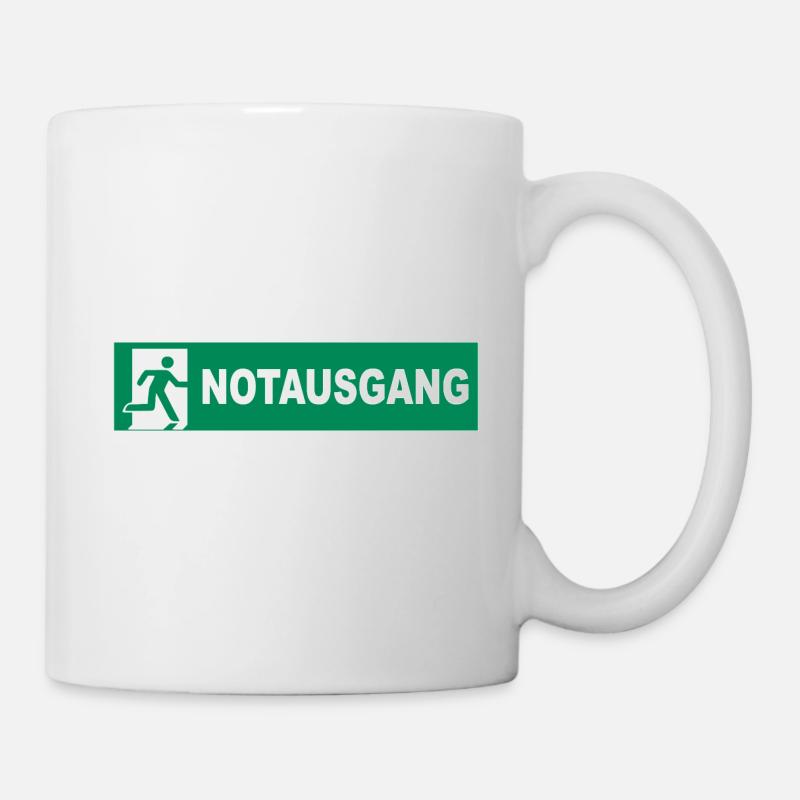 Der echte Notausgang! - Tasse - Weiß