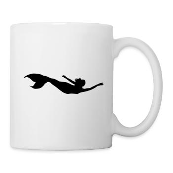 meerjungfrau silhouette schwimmen - Tasse - Weiß - Rechts