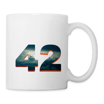 42 sonne u wolken douglas universum antwort frage - Tasse - Weiß - Rechts