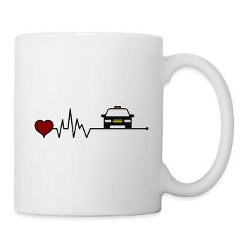 Taxi Taxifahrer Herzschlag Herz - Tasse - Weiß - Rechts