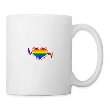 LGBT Heartbeat Gay Pride - Mug - white - Right