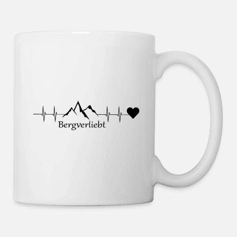 Herzschlag Berg - Tasse - Weiß