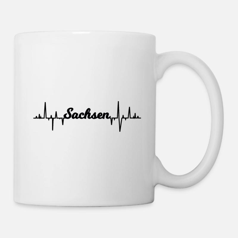 Herzschlag von Sachsen - Tasse - Weiß