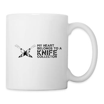 Mein Herz gehört einem Messersammler Messerfan - Tasse - Weiß - Rechts