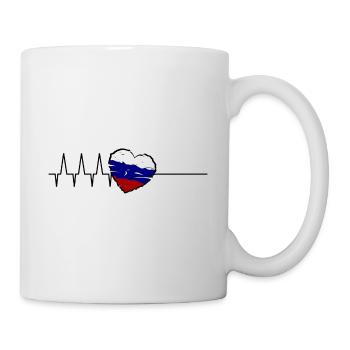 Russland Herzschlag - Tasse - Weiß - Rechts